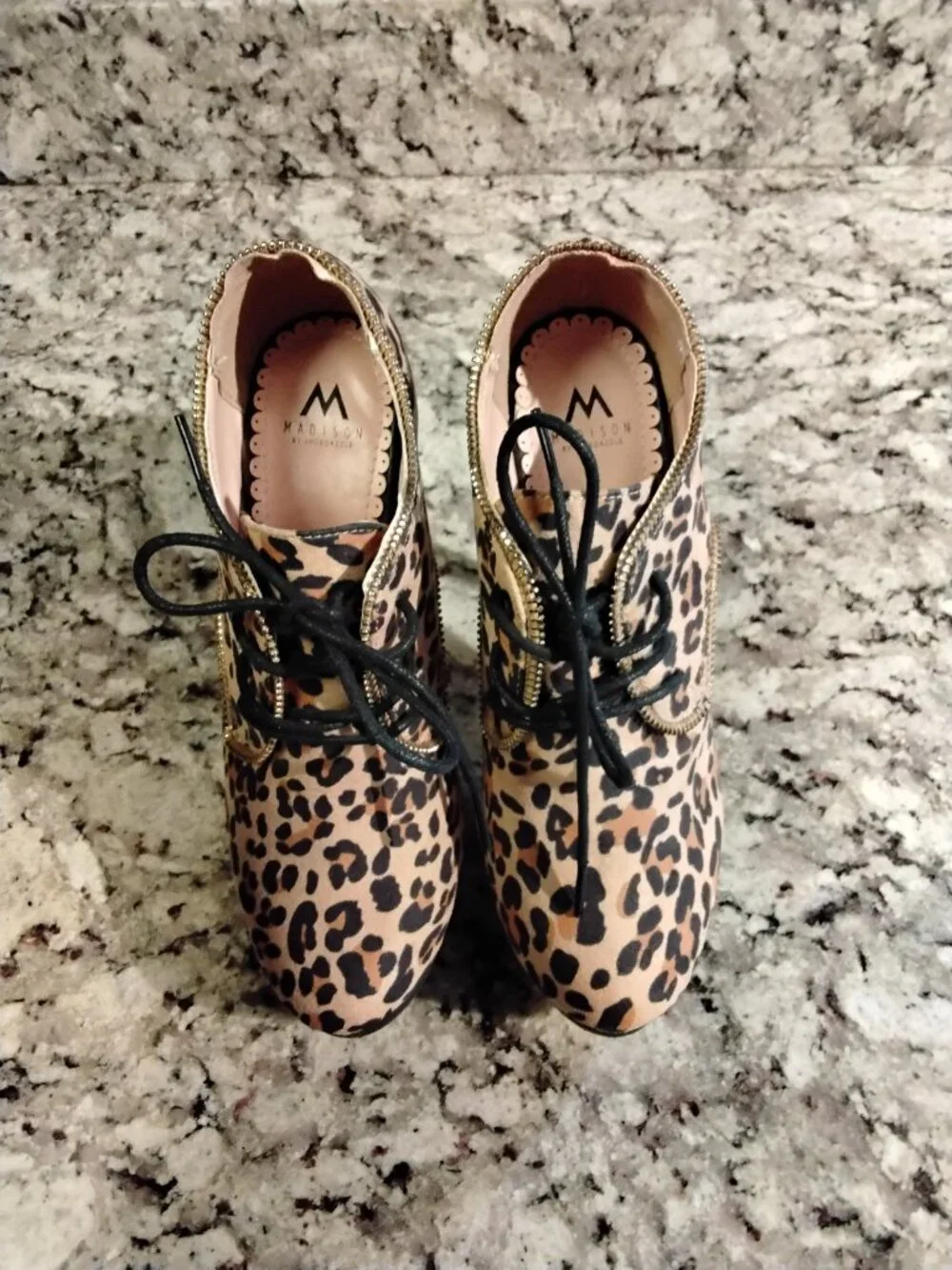 Madison By Shoe Dazzle Leopard Print Stiletto Ankle Booties Size 6.5 #343